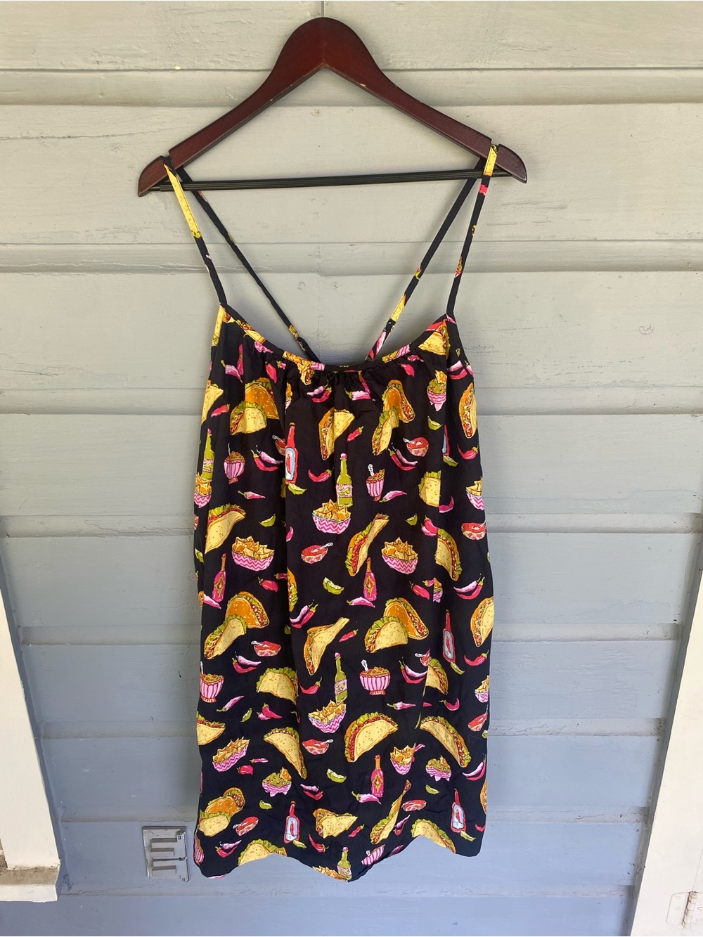 PRINTFRESH Cami Nightgown in the "Guac On / Taco Night” pattern Sz 2X